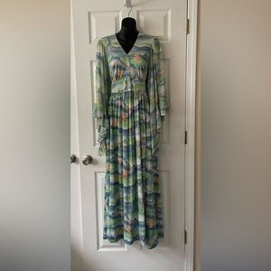 Vintage Montgomery Wards cloud & bird dress.  Very 70s!!